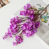 Qfdian Cherry Blossoms Artificial Flowers Baby's Breath Gypsophila Fake Flowers DIY Wedding Home Vase Decoration Faux Flowers Branch