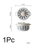 Qfdian  Japanese Hand-painted Flower Tableware, Ceramic Dessert Dishes, Dessert Pastry, Heart, amphora Plate, Lace Bowl, Retro, Creative