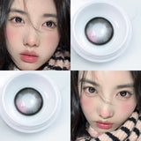 Qfdian 1 Pair Myopia Colored Contact Lenses Red Blue Natural Look Pupils Beauty Color Lens Big Eyes Contacts Cosmetics Yearly
