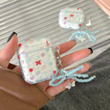 Qfdian  INS Stars Bow Cute IMD Earphone Case Wireless Bluetooth Charging Box For Apple Airpods 4 3 2 1 Pro 2nd 4th Clear Headset Cover