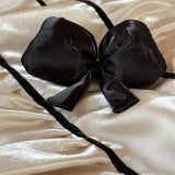 Qfdian  Vintage French Ruffled Ruffles Bow Bedding Set Silky Brocade Egyptian Cotton Duvet Cover Flat Bed Sheet Pillowcase 4/5Pcs