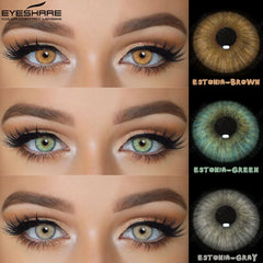 EYESHARE 1Pair New Colored Contact Lenses Green Eyes Lenses Natural Brown Eye Lenses Gray Contact Lenses Yearly Contact Lenses