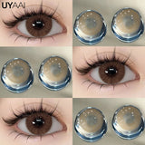 Qfdian 1 Pair Colored Contact Lenses for Eyes Natural Fashion Lenses Gray Beauty Pupils Blue Eye Lenses Cosmetics Soft Lenses