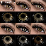 Qfdian  New AVELA Contact Lenses Natural Brown Eye Makeup Contacts Grey Color Lens Korean Softlens Yearly Cosmetics for Women