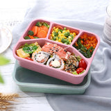 Qfdian Bento Lunch Box 4 Compartment Meal Prep Containers Lunch Box for Aldult Kids Reusable Food Storage Containers Office Schools