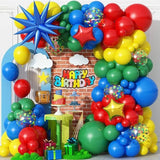 Qfdian  123pcs Red Yellow Green Balloon Garland Arch Kit for Birthday,Party,Men Game Shower Wedding,Festival,Graduation Decorations