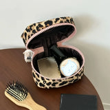Qfdian  Leopard Women's Bag Portable Storage Makeup Bag Fashion Small Items Lipstick Toiletries Organizer Travel Handheld Makeup Pouches