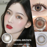 Qfdian  2pcs Colored Contact Lenses Brown Eyes Lenses Gray Lenses Blue Pupils Natural Eye Lens Colored Contacts Eye Cosmetics