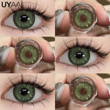 Qfdian  Contact Lenses Cosmetic Green Contact Lenses Makeup Colored Pupils Cosplay Lenses Cosmetics Beauty Woman Colored Lenses