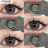 Qfdian  2PCS Colored Contact Lenses Gilding Prescription Contact Lenses Cosmetics Eye Color Fashion Pupils Myopia Violet Lenses
