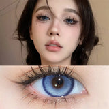 Qfdian Blue Color Contact Lenses Softlens for Eyes Lenses Cosmetic Eyecontacts with Myopia