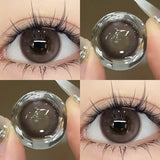 Qfdian Color Contact Lenses for Eyes Real Looking Myopia Prescription Contacts Lense with Degree green Cosmetics Contact Beauty Pupil