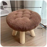 Qfdian  Cookie Small Stool Soft Seat Chair Girlish Heart Bedroom Solid Wood Bench Lliving Room Kids Shoe Changing Stool Home Furniture