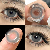 Qfdian  Color Contact Lenses for Eyes 1 Pair Gray Fashion Cosmetic Lenses Green Pupils Gray Natural Eye Contacts Women Eye Lens
