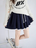 Qfdian  Elastic Waist Pleated Skirts with Shorts Fashion High Waist Mini Skirts Women Korean Fashion Short Skirt Sexy Preppy Style Skort