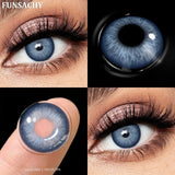 Qfdian  1 Pair Gray Color Contact Lenses for Eyes Natural Brown Blue Lenses Green Eye Contacts Beauty Cosmetic Pupils Yearly