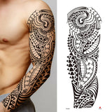 Qfdian Waterproof Full Arm Temporary Tattoo Sticker Tiger Lion Wolf Eye For Man Women Body Art Sleeve Flash Fake Shoulder Tatoo