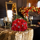 Qfdian  30CM Artificial Flower Table Centerpiece Wreath Party Wedding Backdrop Decor Road Lead Floral Ball Rose Hydrangea Gypsophila