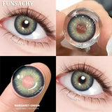Qfdian  1 Pair Colored Contact Lenses for Eyes Natural Brown Gray Eye Contacts Yearly Cosmetics Pupils Blue Lens Green Contacts