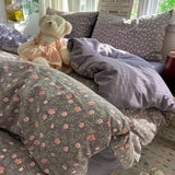 Qfdian  Princess Bedding Set Korean Style Soft Bed Sheet Set Queen King Size Duvet Cover Set No Filling With Pillowcase Bedroom Decor