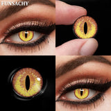 Qfdian  Cosplay Dragon Contact Lenses for Eyes Anime Role Playing Lens Halloween Cosplay Black Contacts Yearly Cosmetics Pupils