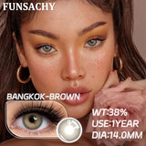 Qfdian  2pcs Colored Contact Lenses for Eyes Natural Brown Lens Gray Lens Eye Contacts Cosmetic Beauty Pupil High Quality Lens