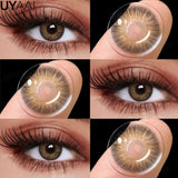Qfdian  Contact Lenses NEW Color Contact Beauty Eye Color Lenses Colorcon Water Light Brown Eye Lenses Gray Natural Contact Lenses
