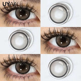 Qfdian  NEW Color Contact Lenses Beauty Brown Pupils Natural Black Contact Lenses Soft Colorful Makeup Eyes Gray Lenses Natural