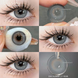 Qfdian   2Pcs Natural Gray Contact Lenses Yearly Brown Colorcon Makeup Blue Pupils Green Lens for Eyes High Quality Soft Contact