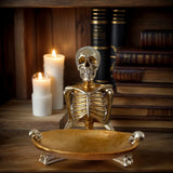 Qfdian  Skeleton Resin Tray Gothic Home Decor Halloween Desktop Storage Dish Spooky Jewelry Organizer