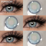 Qfdian  2pcs Colorcon Contact Lenses Gray Pupils for Eyes Fashion Color Contact Lenses Eye Makeup Beauty Cosmetics Blue Lenses
