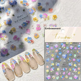 Qfdian Hipster Pure White Flowers Rose Spring Lily Peony Camellia Daisy Jelly Cherry Blossom Magnolia Nail Art Stickers Manicure Decals