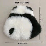 Qfdian Cute Panda Wool Fluffy White Carpet Kitchen Living Room Home Decoration Carpet Children Bedroom Sofa Entrance Door Mat