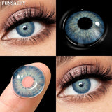 Qfdian  1 Pair Gray Color Contact Lenses for Eyes Natural Brown Blue Lenses Green Eye Contacts Beauty Cosmetic Pupils Yearly