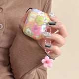 Qfdian  Colorful Flower Smiley Painting Cover for AirPods Pro 2nd Wireless Earphone Charging Box Protective Case for Airpods 1 2 3 4