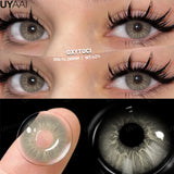 Qfdian  1 Pair Color Contact Lenses for Eyes Korean Brown Natural Big Eye Lenses Gray Eye Contact Green Color Lens
