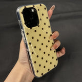 Qfdian  Simple Cute Polka Dot Glossy Jelly Shockproof Phone Case For iPhone 17Air 16 15 14 13 12 11 Plus Pro Max Anti-fall Cover Y2K