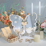 Qfdian  Wooden Heart-Shaped Butterfly Wedding Party Guest Books Commemoration Wedding New Year Decoration Wedding Birthday Home Ornament