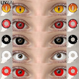 Qfdian  Color Contact Cosplay Color Pupils Makeup Beauty Green Lens 14.5mm Black Lens Woman Cosplay Red Lens Halloween White Lens