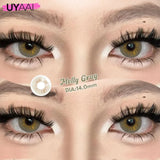 Qfdian  1Pair Fashion Big Lenses Colored Contact Lenses for Eyes Beauty Blue Eyes Lenses Natural Green Brown Grey Lens