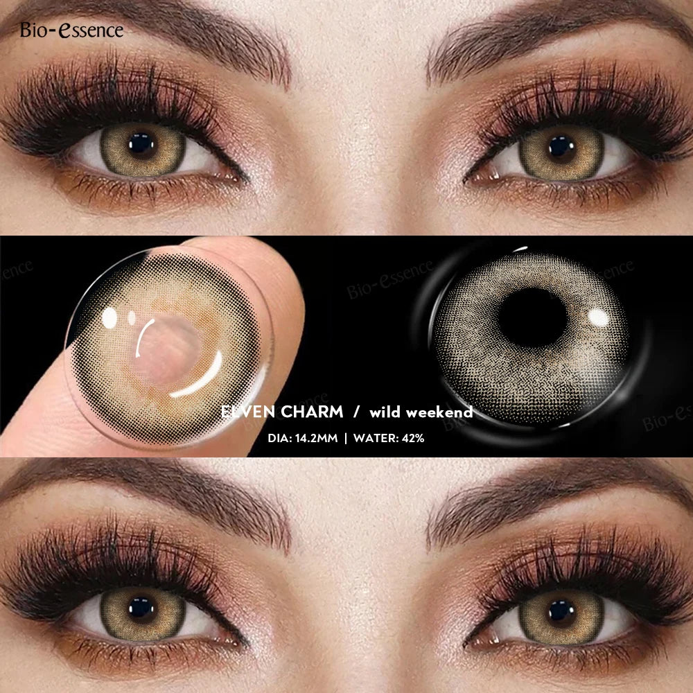 Qfdian Contact Lenses for Eyes Natural Beauty Pupils  Eyes Lenses Korean Brown Contacts 2PCS 1Year Fashion Green Pupilentes