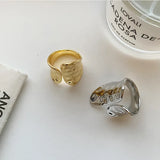 Unique Irregular Big Rings for Women Open Gold Color Finger Rings Adjustable Jewelry Punk 2024 Party Wedding Gift