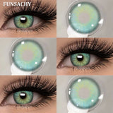 Qfdian  2pcs Colorcon Contact Lenses Gray Pupils for Eyes Fashion Color Contact Lenses Eye Makeup Beauty Cosmetics Blue Lenses