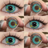 Qfdian  Contact Lenses Cosmetic Green Contact Lenses Makeup Colored Pupils Cosplay Lenses Cosmetics Beauty Woman Colored Lenses