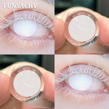 Qfdian  Cosplay White Contact Lenses for Eyes Anime Role Playing Lens Halloween Cosplay Black Contacts Yearly Cosmetics Pupils