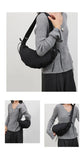 Qfdian Nylon Vintage Women Trendy Shoulder Bag Grunge Fashion Casual All Match Handbags Y2k Aesthetic Simple Office Lady Crossbody Bags