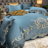 Qfdian European-Style Bed Sheet Four-Piece Set 100 Cotton High-End Atmospheric Ice Silk Quilt Cover Pure Cotton Bedding
