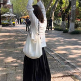 Qfdian Korean Chic Dot Girls Canvas Bags 2025 New Casual Kawaii Sweet Women's Handbags All Match Chic Fashion Ins Shoulder Underarm Bag