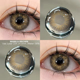 Qfdian  2pcs Colored Contact Lenses Brown Eyes Lenses Gray Lenses Blue Pupils Natural Eye Lens Colored Contacts Eye Cosmetics