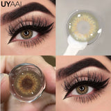 Qfdian  Color Contact Lenses For Eye Cosmetic Black Lens Makeup Beauty Green Eyes Contact Natural Brown Contact Eyes Makeup